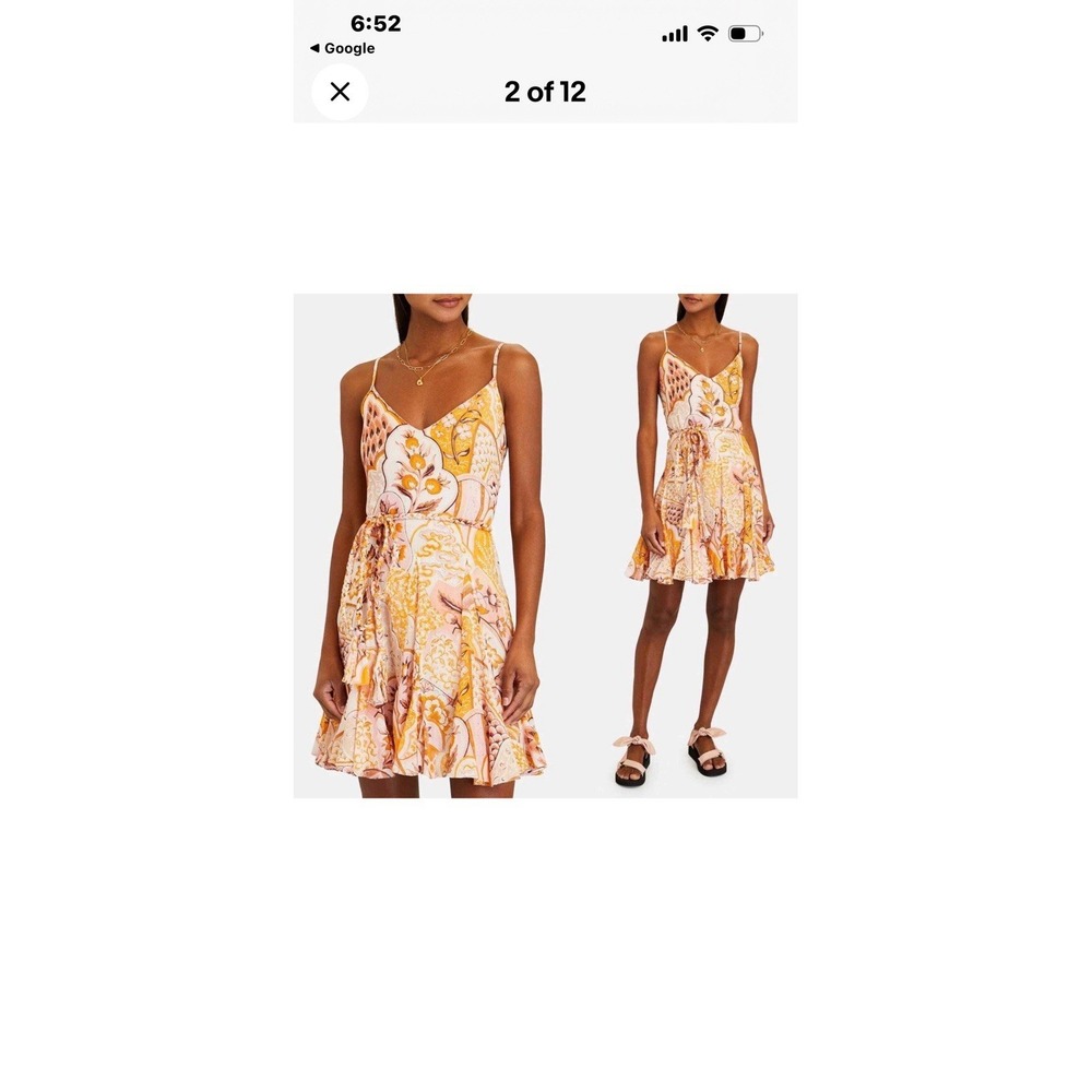 RHODE Pink and Yellow Paisley Mini Dress